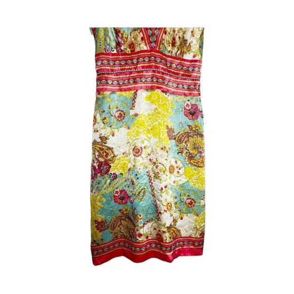 Women's Nicole by Nicole Miller Silk Floral Paisly Boho Chic Dress  Small / 6 - Picture 5 of 8